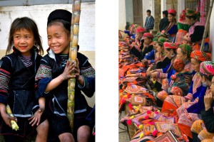 Black Hmong girls, with their daily fix of sugar cane, Sapa. Vietnam