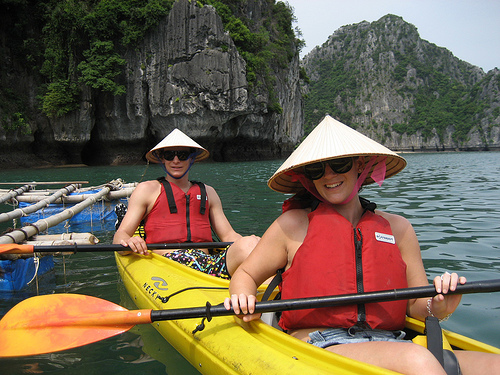 Kayaking in Halong Bay